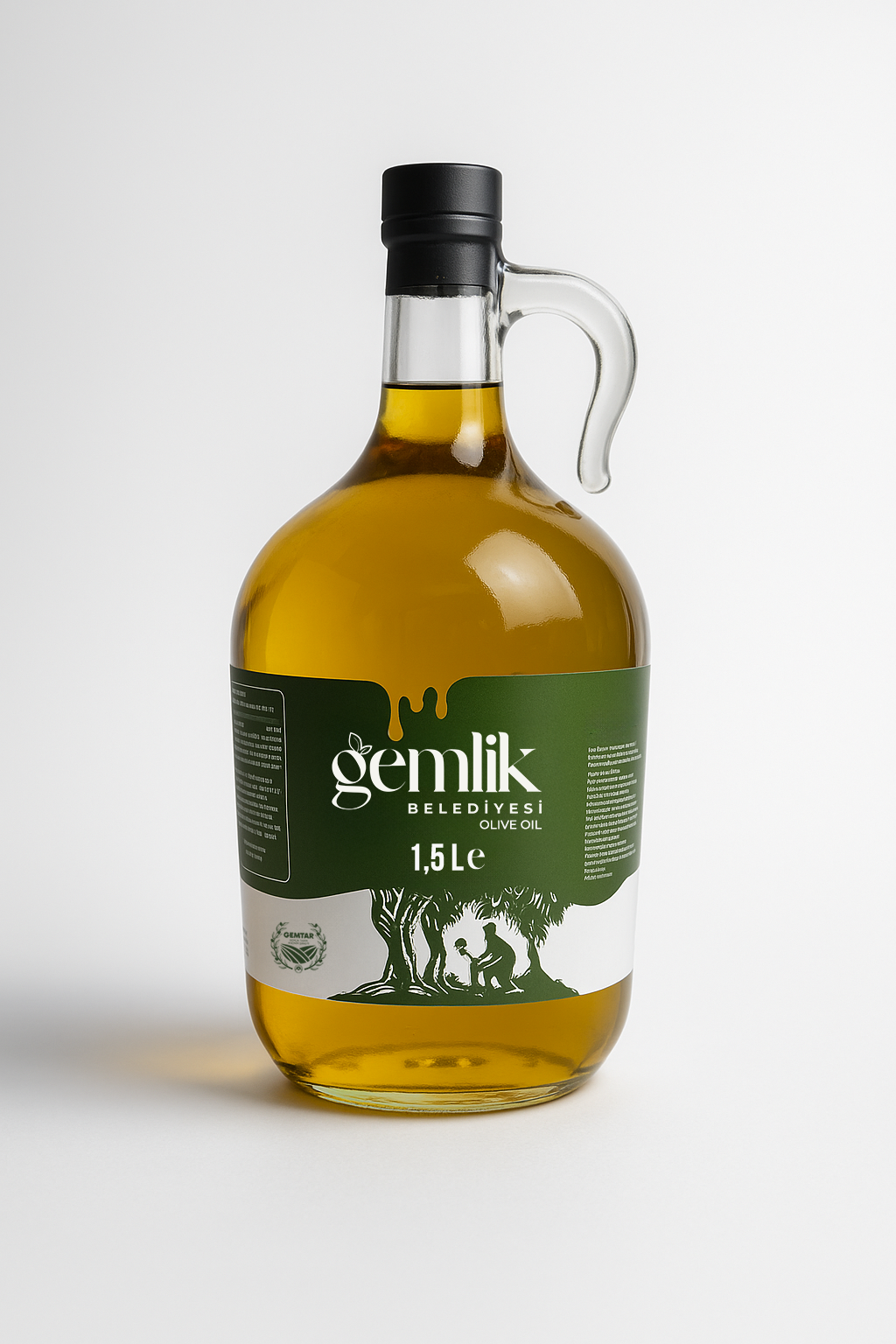 Gemtar Natürel Sızma Zeytinyağı 1,5 Lt Cam Şişe